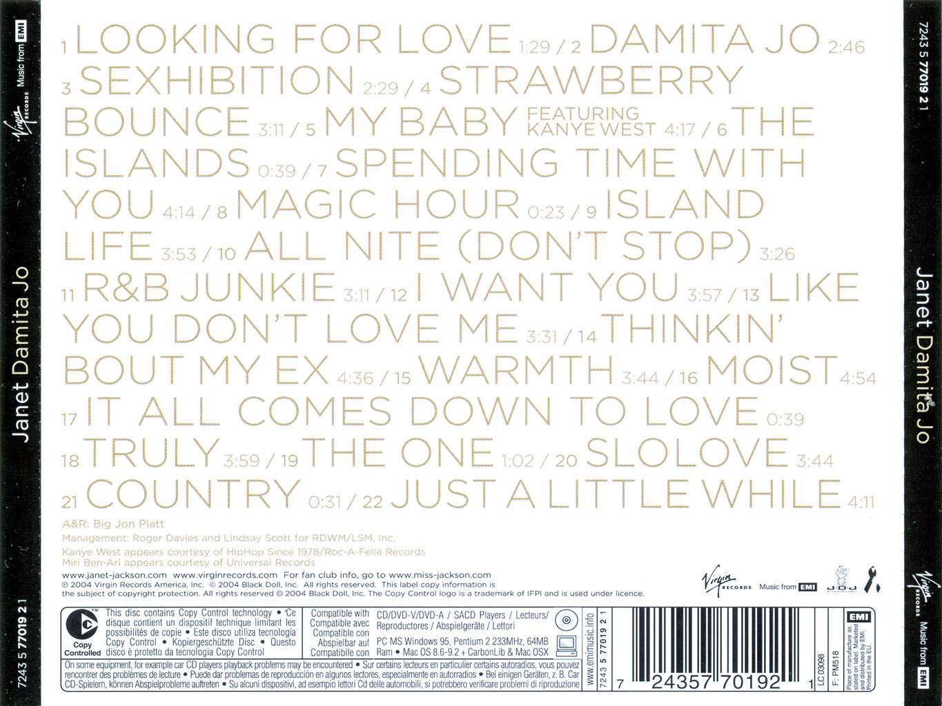 Janet Jackson Damita Jo back [US] | CD Covers | Cover Century | Over 1. ...